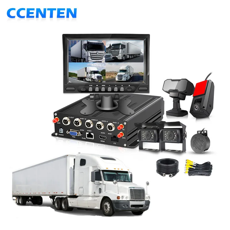 Digital 1080P Camera Truck Bus Car Black Box Dashcam 3G 4G gps ai cctv mobile Wifi GPS MDVR DVR 4CH 7Inch Monitor Camera System