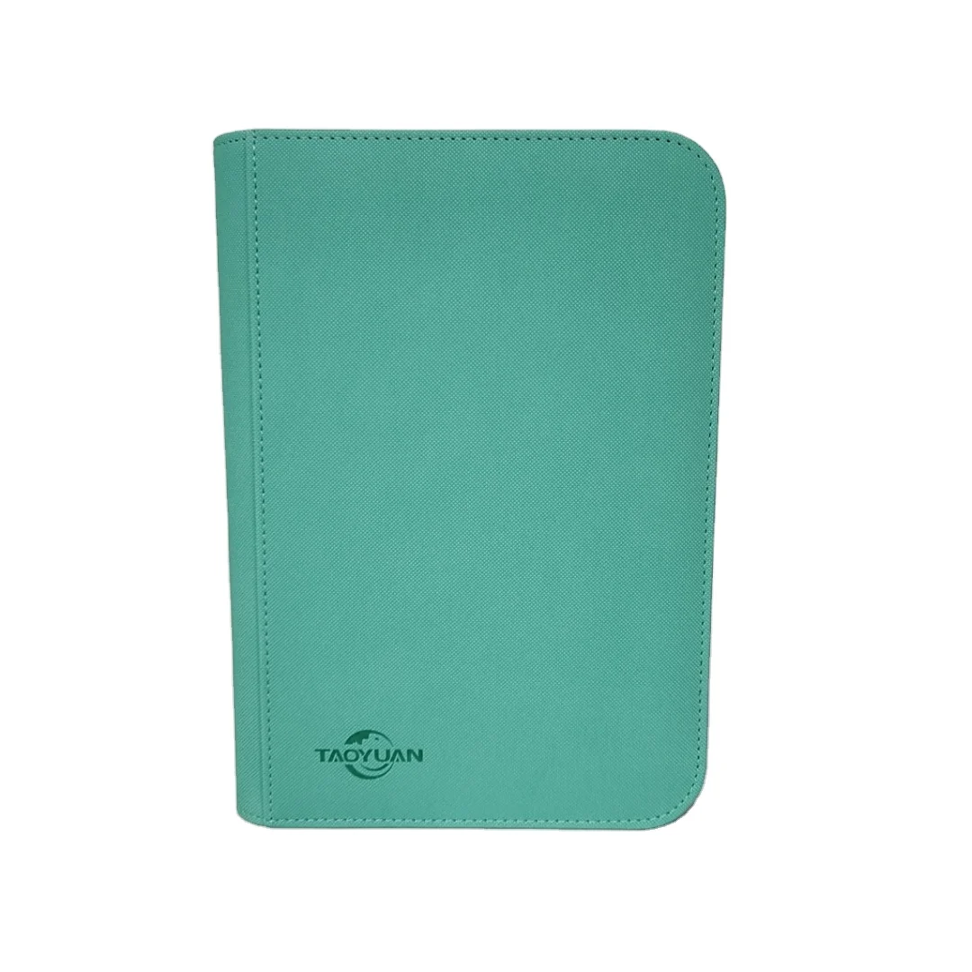 PU Leather Trading Card Zipper Folder with 4 Pockets and Card Sleeves for Organizing and Filing Trading Cards