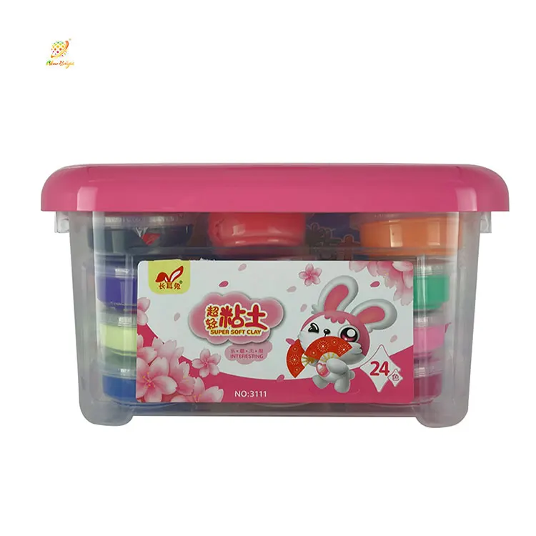 
 24 Colors light plasticine modelling clay  playdough kit christmas super light clay  