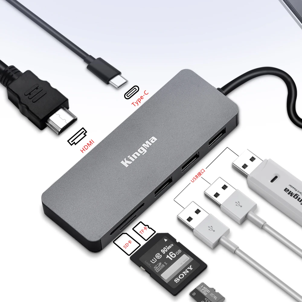  Премиум портативный многопортовых Кабель с разъемом USB типа C адаптер USB-C концентратор для Macbook и больше устройств