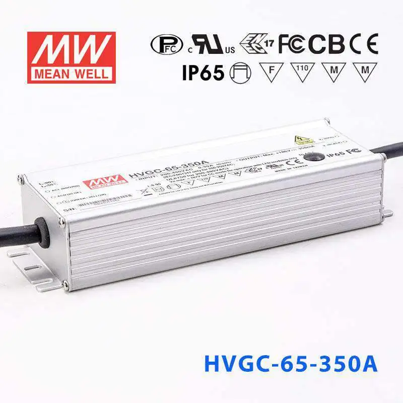 Среднее HVGC-65-350A 65 Вт 350 мА с постоянным током PFC IP65 светодиодный драйвер
