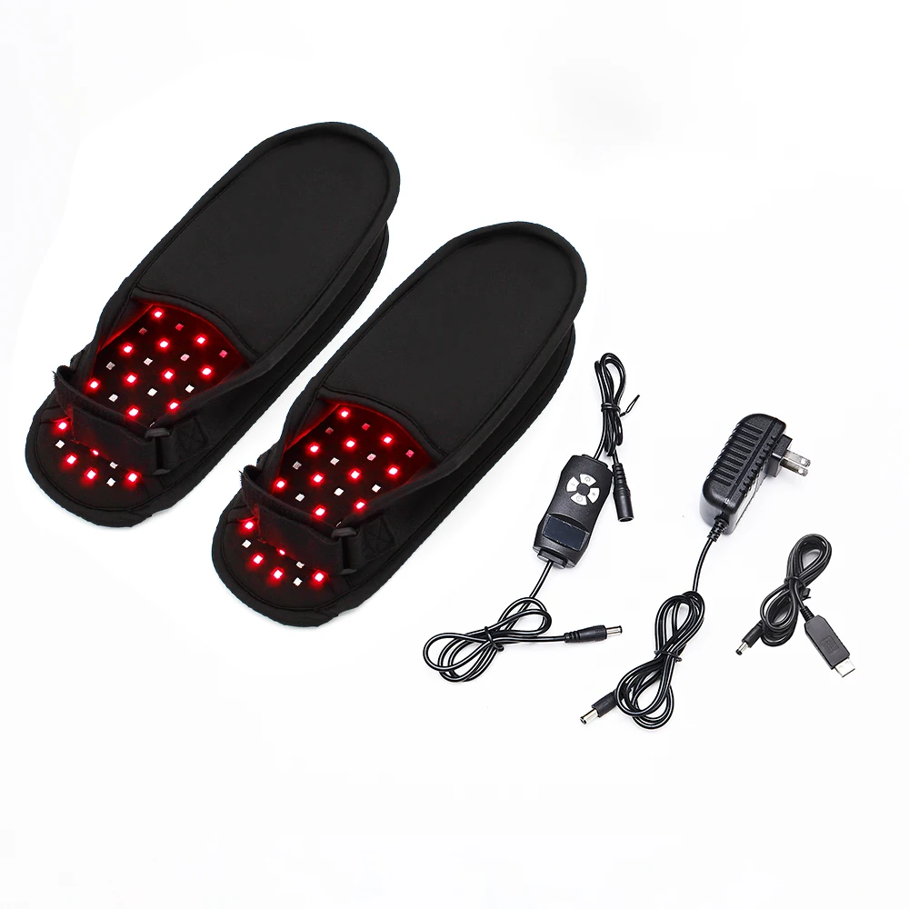New Design Red Light Therapy Walking Slippers 660nm 850nm Red Infrared Light Therapy Shoe For Women and Men Foot Care