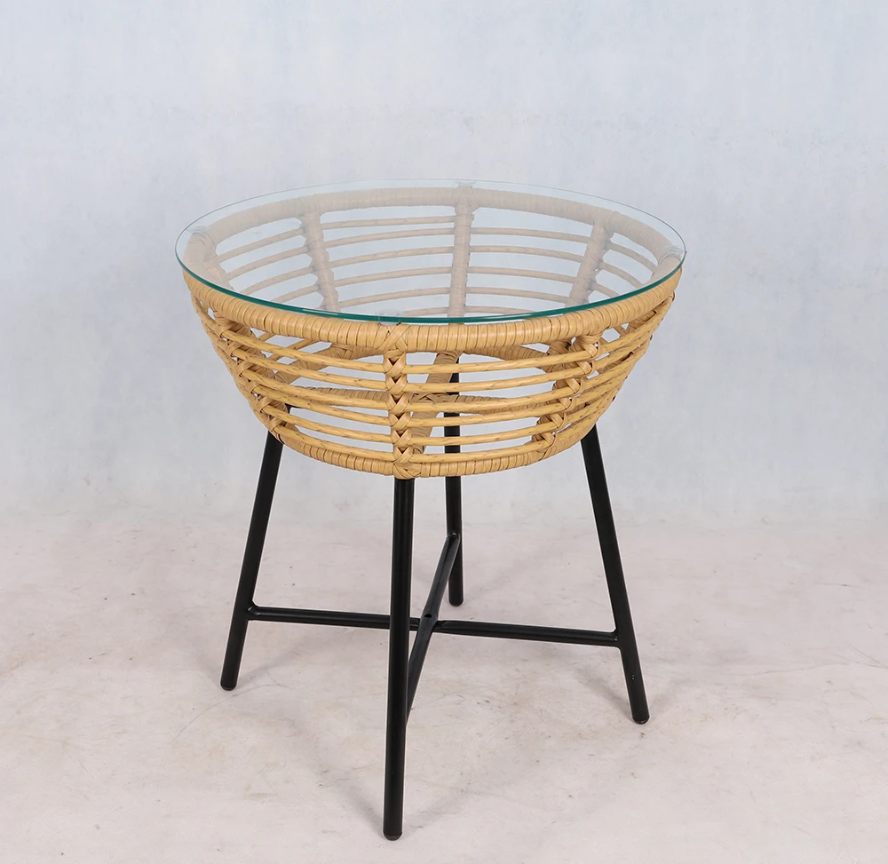 Modern Leisure hotel furniture two chairs with small table for patio rattan furniture