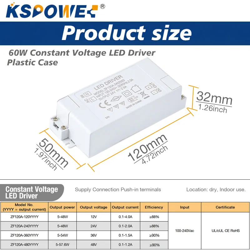 white ultra small thin 50/60HZ constant voltage led driver switching power supply 48v 1.2a 57.6w dc lighting transformer