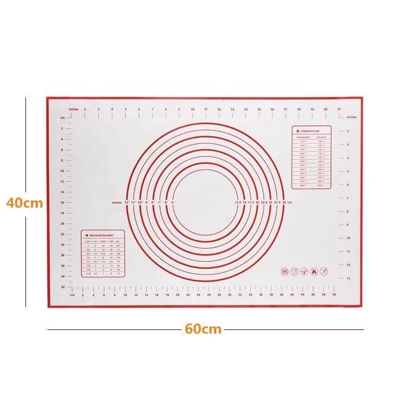 Custom Multipurpose Countertop Protector Bakeware Non Stick Sheet Silicone Pastry Rolling Pin Baking Mat For Rolling Dough