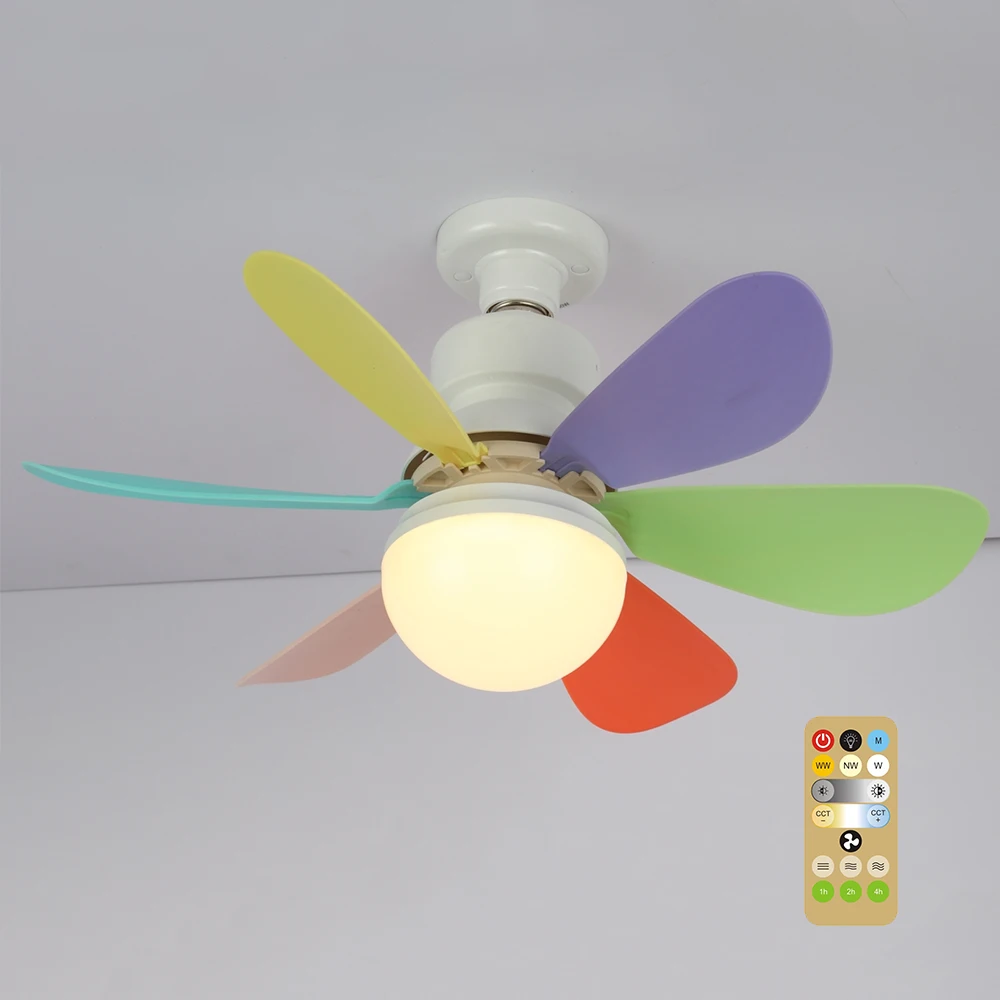 Living Room 16 inch DV rechargeable ceiling Fan Modern 2 in 1 Led Ceiling Fan Light with APP control