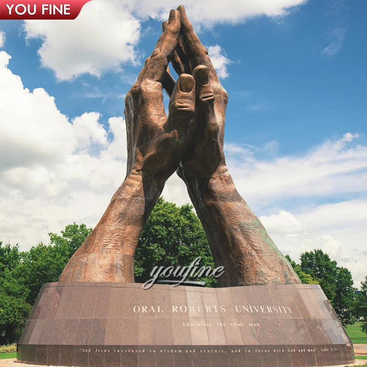 Большая скульптура на открытом воздухе бронзовая цветная гигантская ручная статуя бога