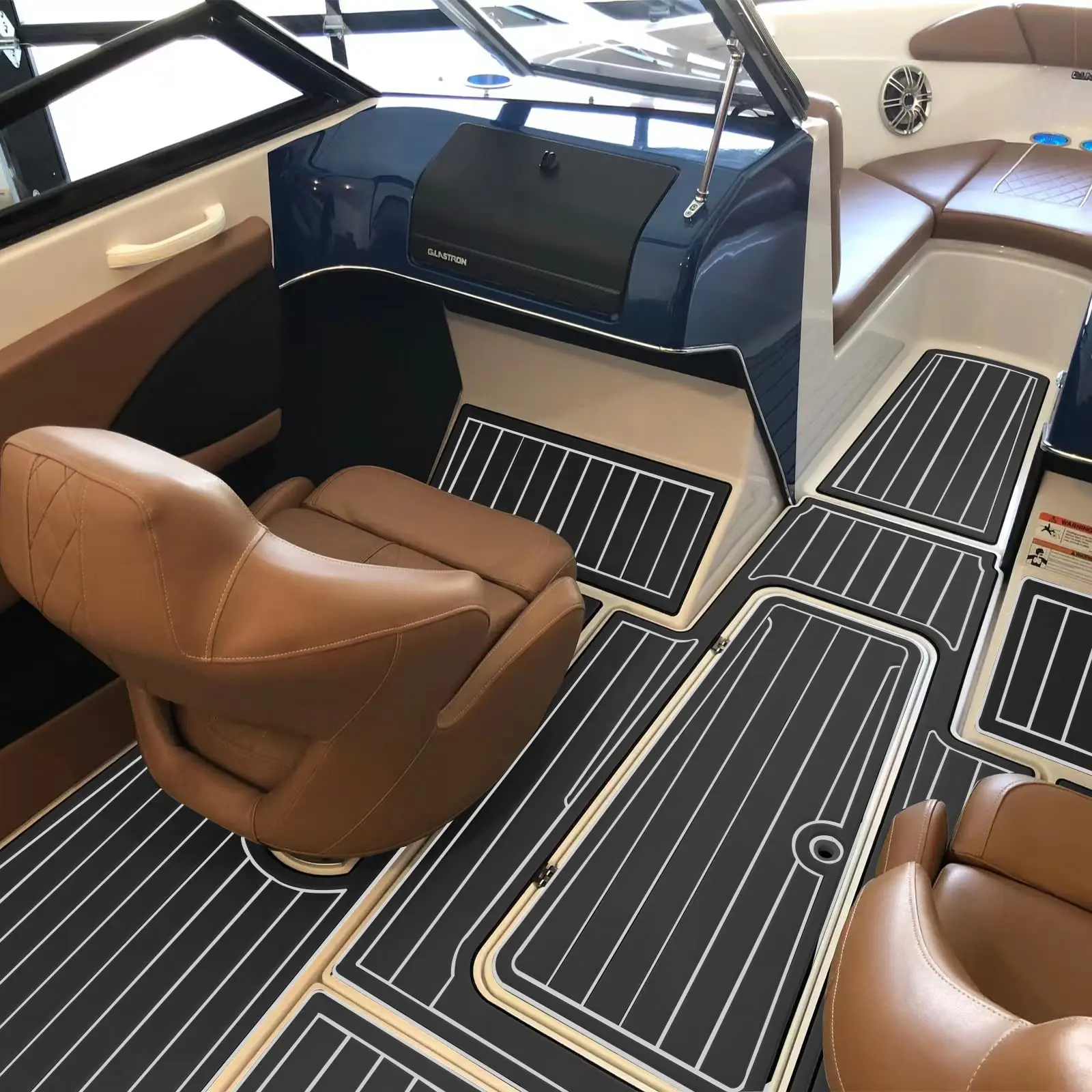 Wholesale 240*120cm Luxury EVA Foam Boat Flooring Decorative Boat in Light Brown and Black Eva Boat Flooring 3m