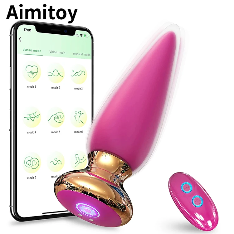 Aimitoy App Remote Control Anal Butt Vibrator Prostate Massager 9 Classic Vibrating Modes G-Spot Vibrator APP Sex Toys