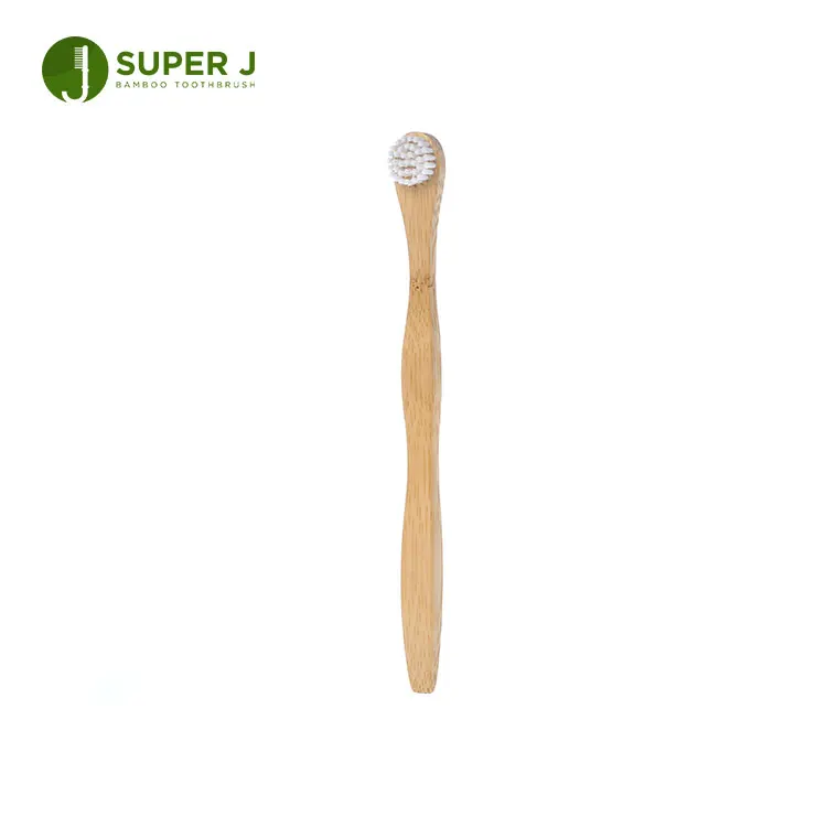 Wholesale round head custom wood handle biodegradable bamboo toothbrush