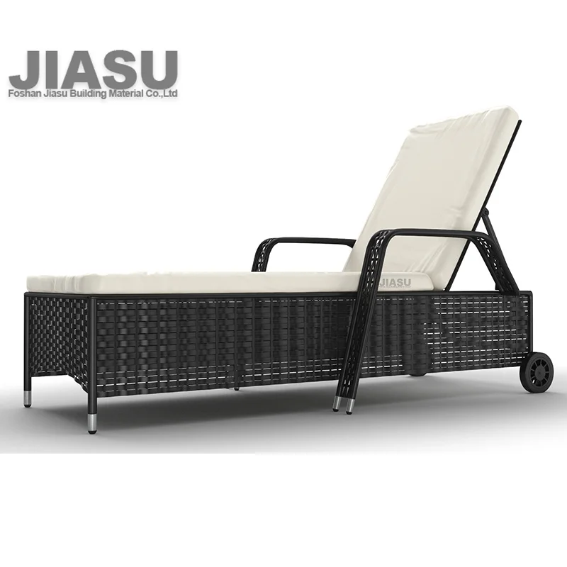 Hotel Beach Loungers Pool Lounger Teak Garden Aluminum Chair Rattan Outdoor Furniture Orange Table And Set Sun Lounge Bed