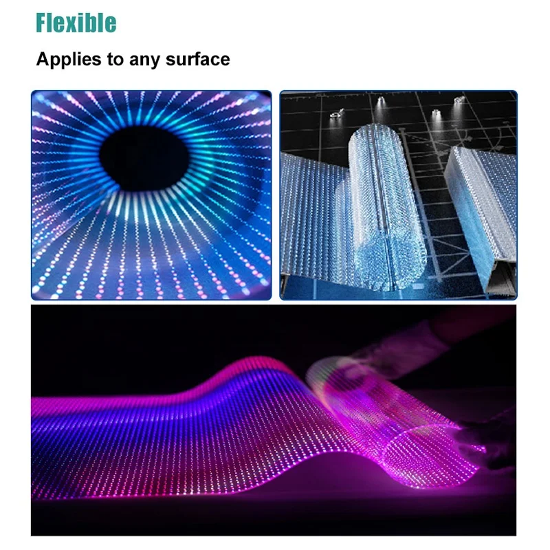 Original Manufacturer Shop shopping mall advertising p6.25/p8/p10/p15/p20 curtain window transparent flexible LED Display film