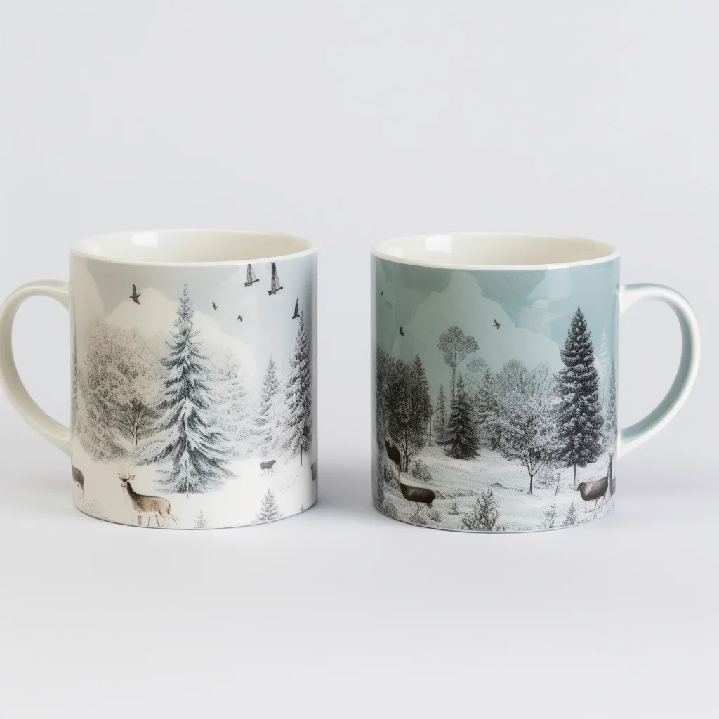Nordic winter design tea set Seasonal hot cocoa porcelain cups
