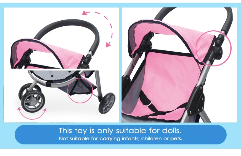 Fei Li stroller new arrivals 19mm baby toys  stroller for little girl playing with adjustable handle baby doll carriage