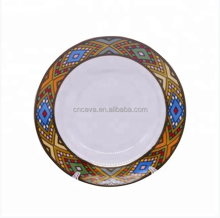 classical design hot selling ethiopian eritrean saba dinner set plate porcelain plate