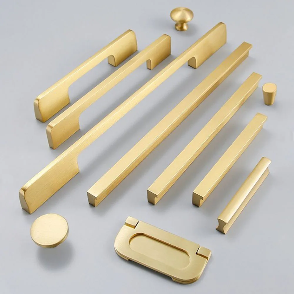 Popular Satin Gold Plated Aluminum Alloy Window And Door Handle Bedroom Furniture Kitchen Cabinet Handle