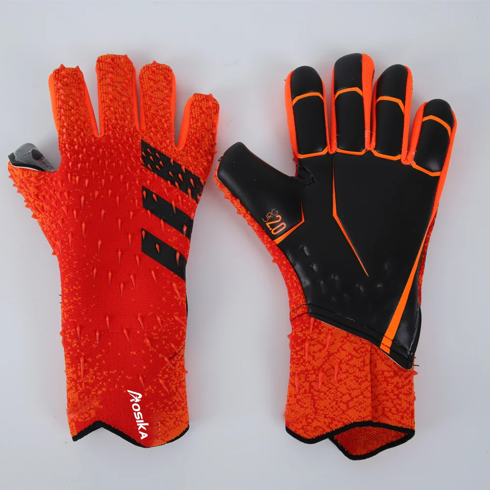 Professional Finger Protective Thick White Soccer Goalie Gloves Football Goalkeeper Gloves