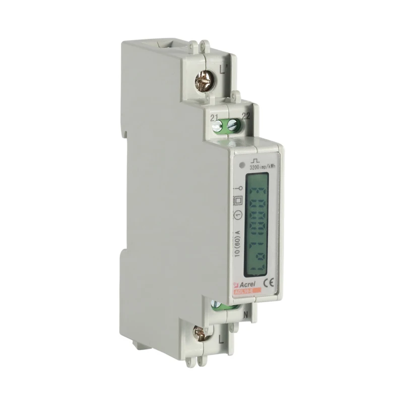ADL10-E 35mm DIN Rail 1 phase 2 wire multifunction energy electricity meter monitor CE Certificates LCD