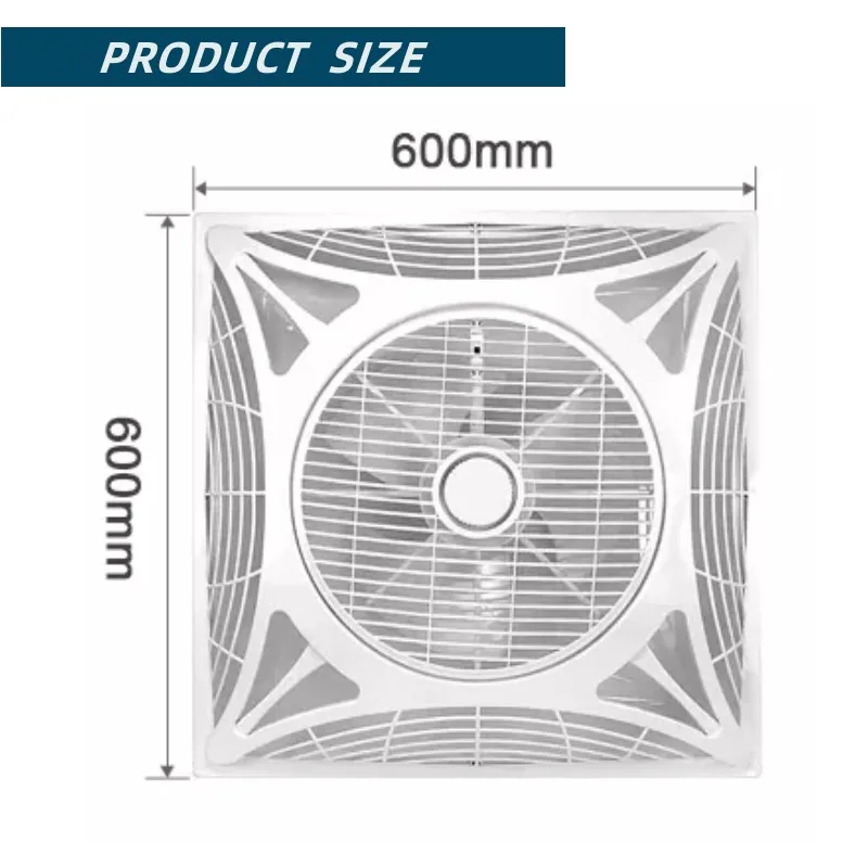 14 Inch Square Ceiling Fan with LED Light in Remote Control Amount Inside the Wall Simple Model Design
