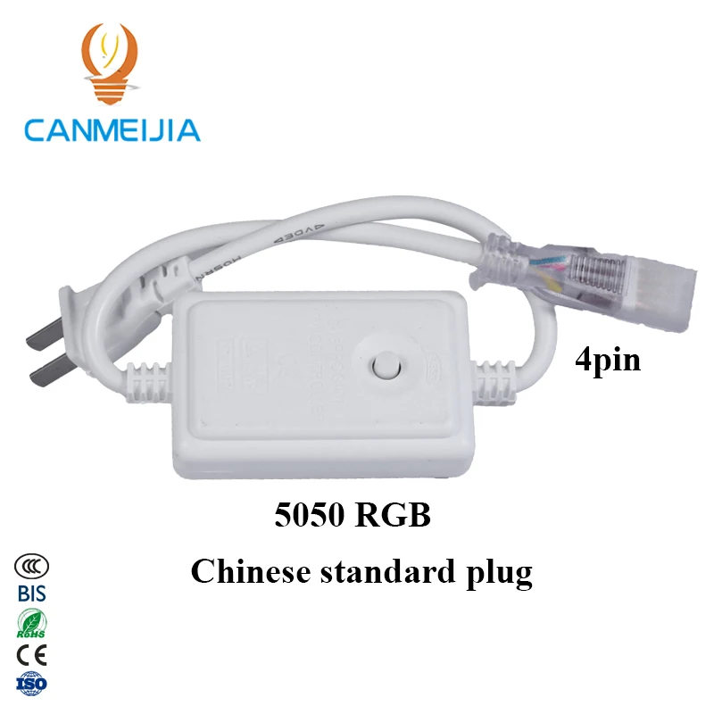 Одноцветная водонепроницаемая светодиодная лента 220 В штепсельная вилка RGB 5050 smd Светодиодная 3014 5730 2835 стандарта ЕС США