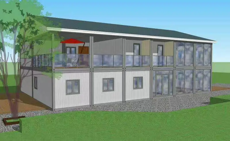 Долгосрочное использование общежития 20 лет срока службы плоская упаковка крошечный контейнер простой дизайн контейнерный дом офисное здание