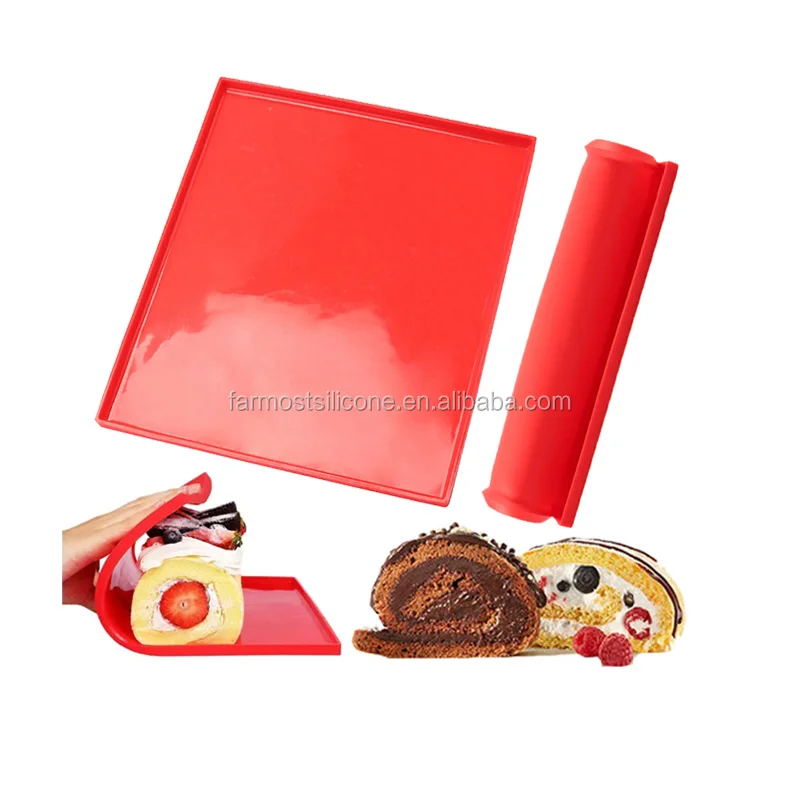 
Flexible Silicone Swiss Roll Mold Pastry Baking Sheet Pad Silicone Cake Mats Silicone Roll Cake Liners Non-stick Baking Tools 