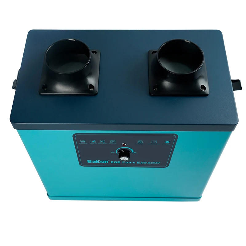 Bakon 180W industrial exhaust hood laser engraving exhaust extractor with double arms