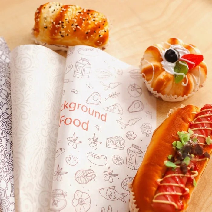 Fast food colored wax paper candy wrapper burger paper packaging for food