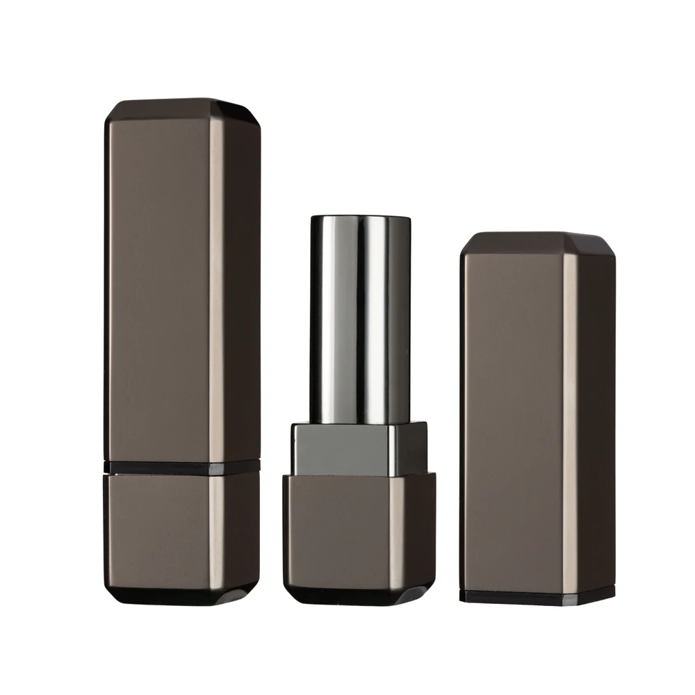 HUIHO Hot Sale Low Prices Bulk 12.1/12.7mm Lovely Gray Square Aluminum Empty Lipstick Tube Container
