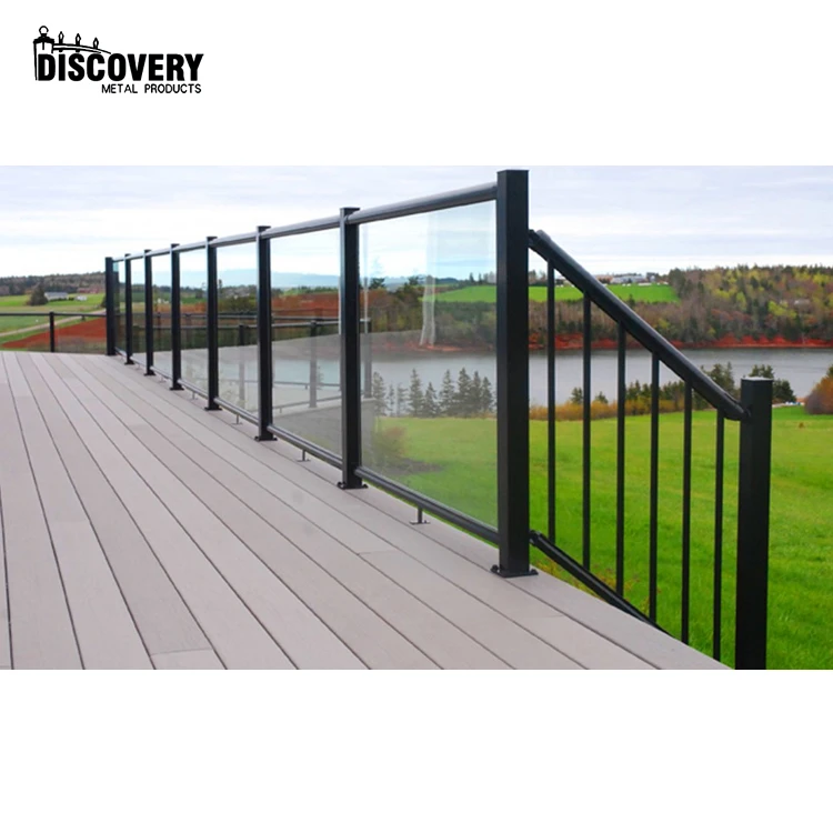 aluminum handrails Balcony/terrace glass railing modern design for aluminum railing balcony glass railing with or without frame