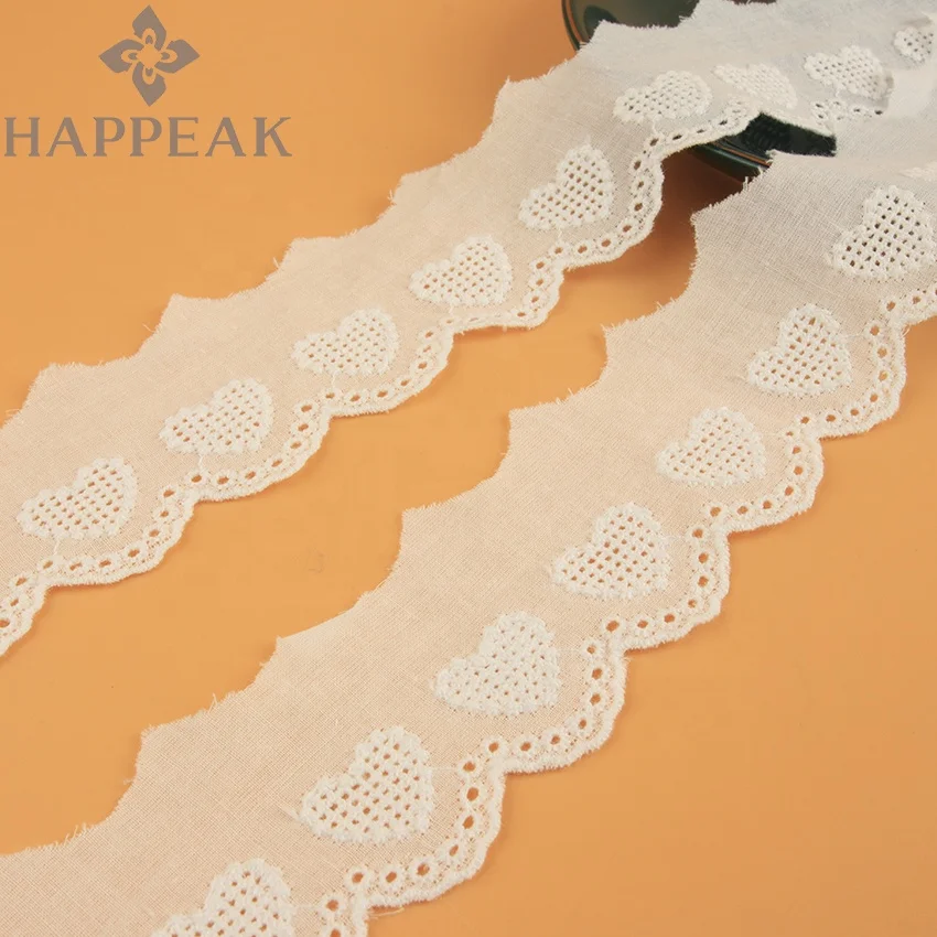HAPPEAK High Quality Embroidered Lace Trim Crochet Guipure Cotton Lace Trim Ribbon Roll For Wedding Decoration