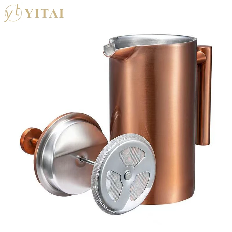 Electroplated copper coffee kettle 304 stainless steel french press and airtight coffee canister coffee series sets
