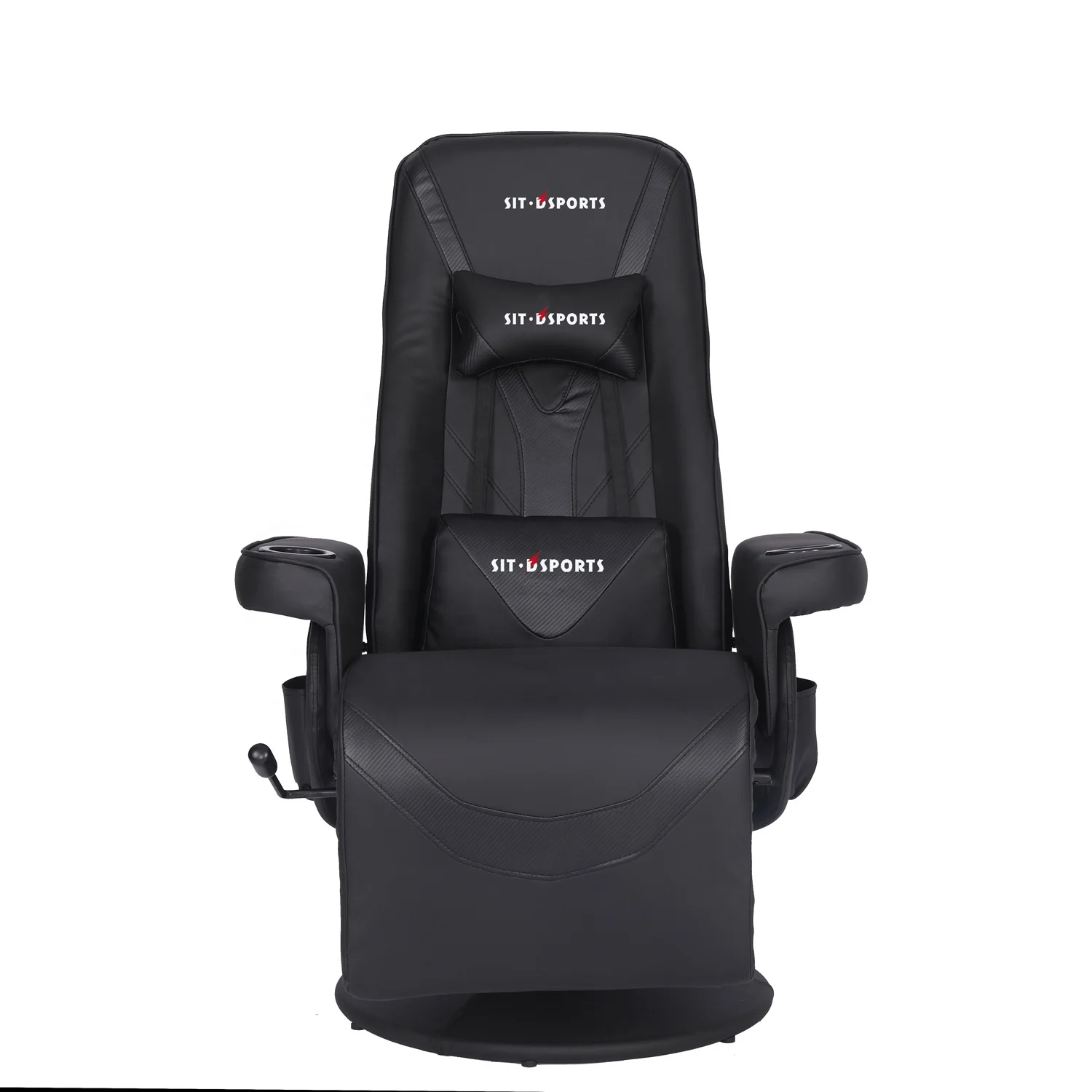 Роскошный игровой диван с подстаканником, черный гоночный стиль, кожаный эргономичный поворотный офисный игровой стул с подставкой для ног, диван