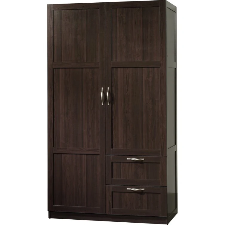 24 Years Factory Direct Traditional Style Customize Wooden 3 Door Brown Wardrobe with Drawers for Bedroom