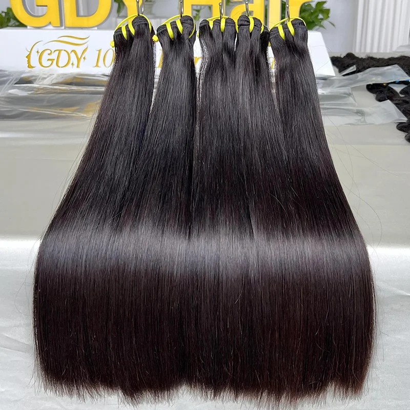 Weave Bundles Raw Indian Human Hair Single Donor 12A Grade High Quality Double Drawn Straight Raw Hair Bundles
