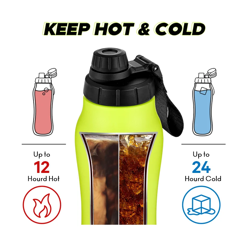 ODM 24oz Gourd Shape Custom Drink Bottle Vacuum Flask Stainless Steel Water Bottle With Custom Color And Lid