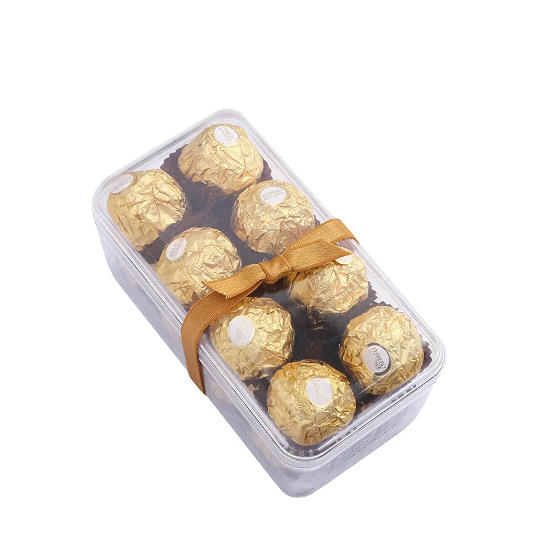 Custom Chocolate Bow Brown Satin Ribbon Bows with Adhesive and Elastic band for Chocolate Box and Bags