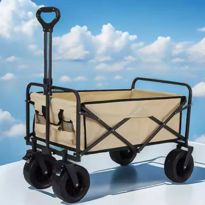 Good Quality Heavy Duty Camping Cart Trail Collapsible Folding Beach Wagon For Outdoor Garden Beach