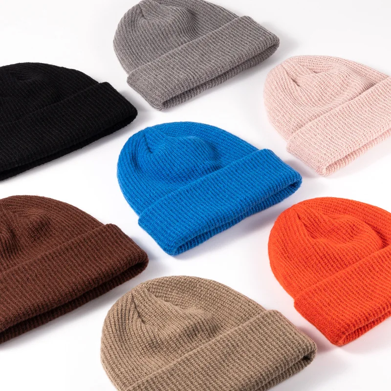 Wholesale Beanie Unisex Winter Warm Knitted Beanie Hat Acrylic Wool Outdoor Sports Beanie Caps For Men