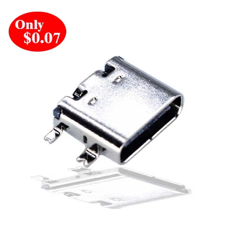 Free Sample 16-Pin Usb C Conector Plug PCB Board Usb-A 3.1Typec Charging Jack Female 6pin 16Pin Smt Usb C Type Connector