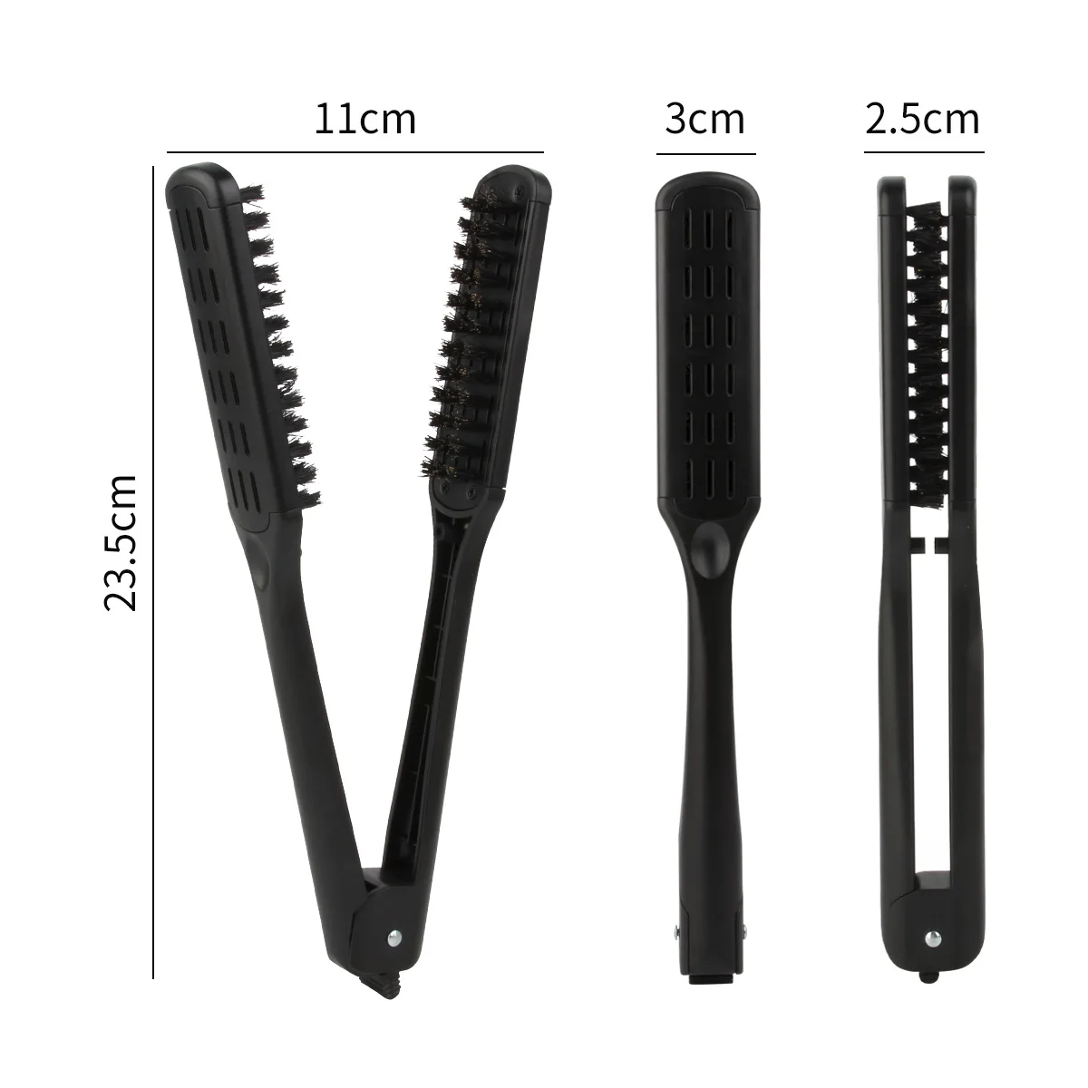 Customized Logo Hairdressing V-shaped Splint Comb Bristle Natural Curling Straightening Smooth Hair Styling Comb
