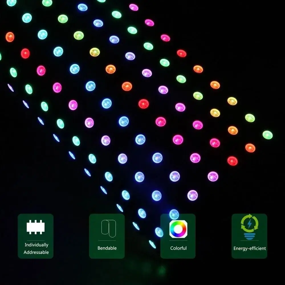 Flexible 8X8 Full-Color Splicing Screen Hat Bicycle Car Programming Dot Matrix Screen Iridescent Large Pitch LED Pixel Screen