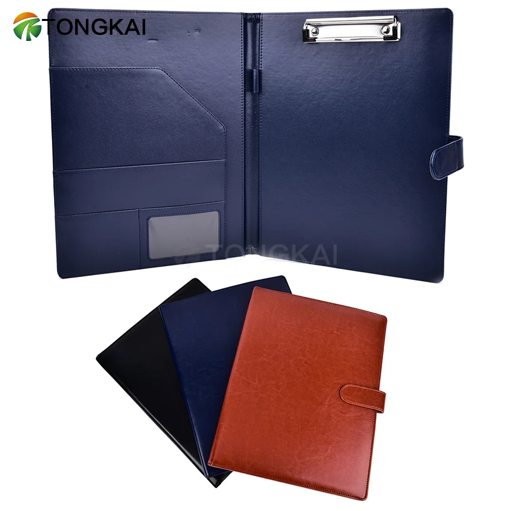 Hot Selling Wholesale Business A5  PU Leather File Folder Portable Desk Organizer Padfolios Customizable
