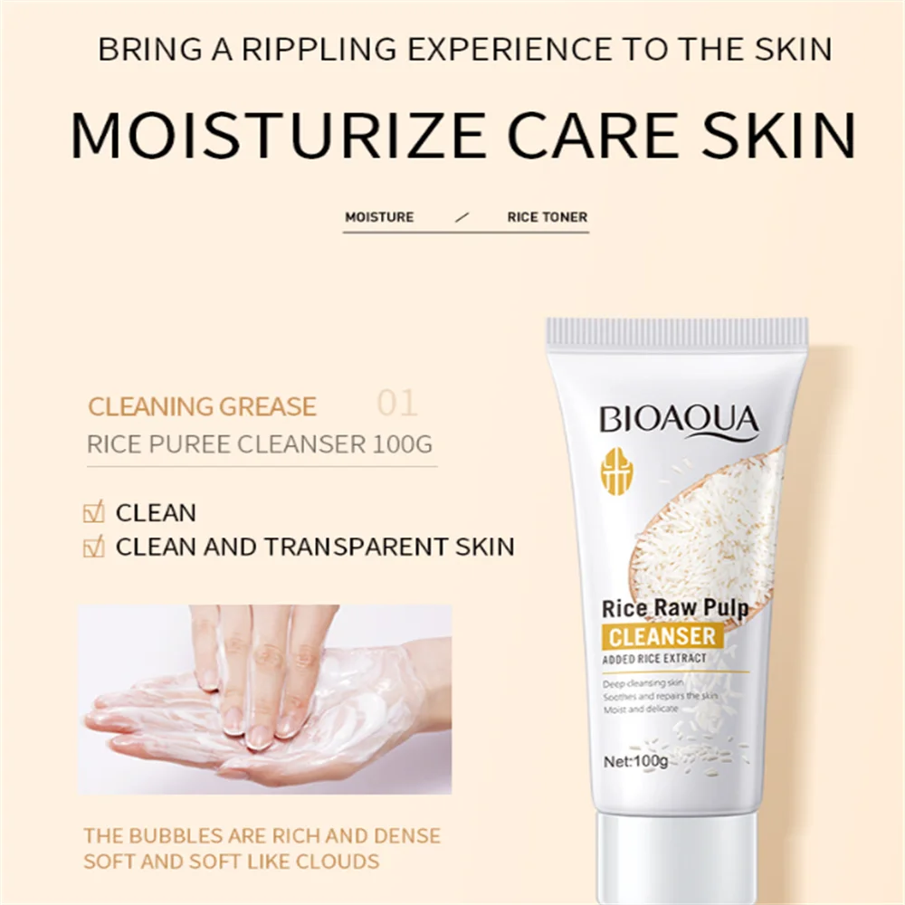 Hot selling Rice Raw Pulp serum Skin Rejuvenation 6Pcs Whitening Face Cream Beauty Health Face Skin Care Sets OEM