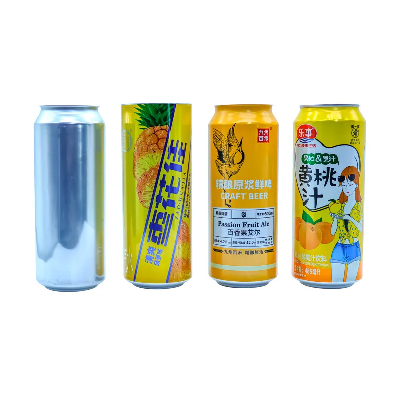 Empty printed Aluminum metal Can 330ml 250ml 355ml 500ml standard sleek cans With Eoe Lid For soda drink Beverage Beer Packaging