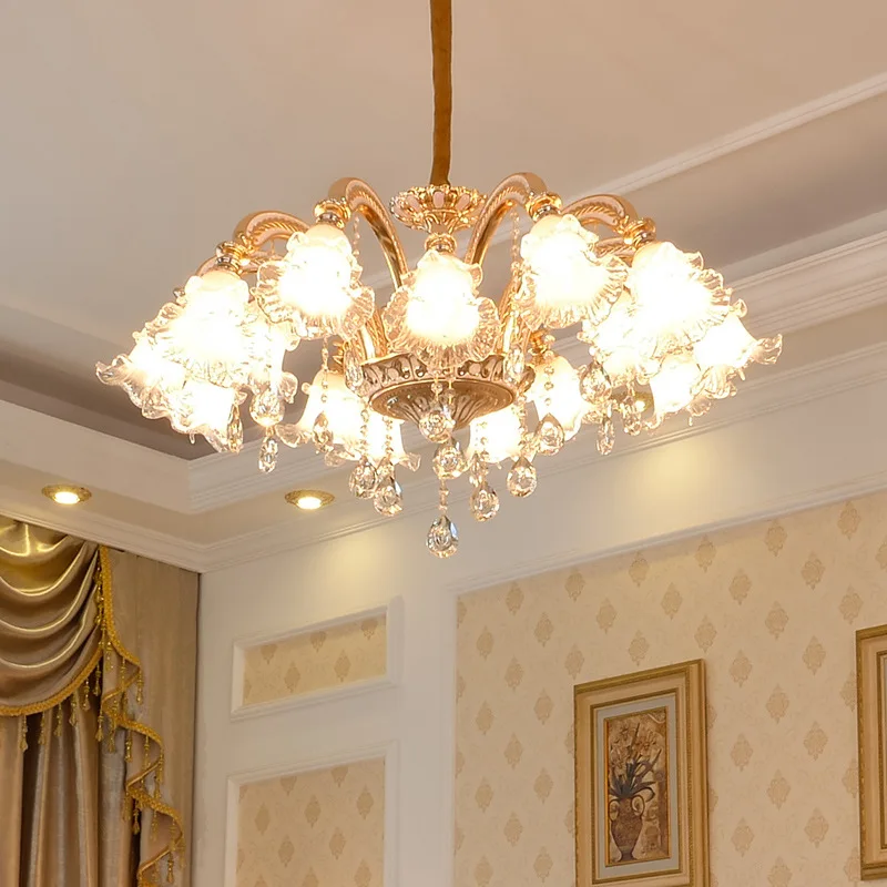 crystal material and energy saving light source round crystal chandelier ceiling light