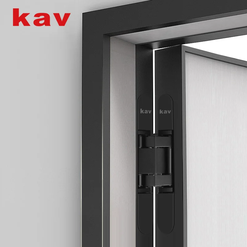 Kav Heavy Duty 3D Adjustable Invisible Golden Black Concealed Hidden Gate Hinge For Furniture Door