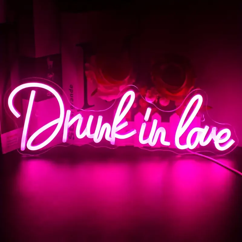 Wholesale Led logo light DONT OVER THINK SHIT Neon Sign Drunk in love Neon Sign for Bedroom Party Home Decor