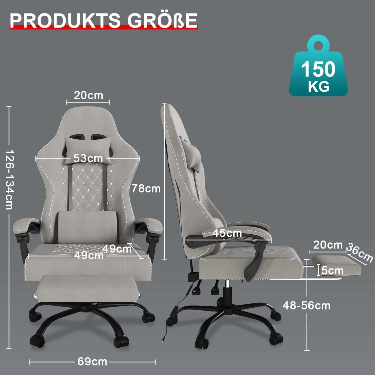 Best Chair Gaming Grey New Silla Gamer Stol Stuhl Video Game Vibration Massage Office Pc Desk Game Chair with Footrest Speakers
