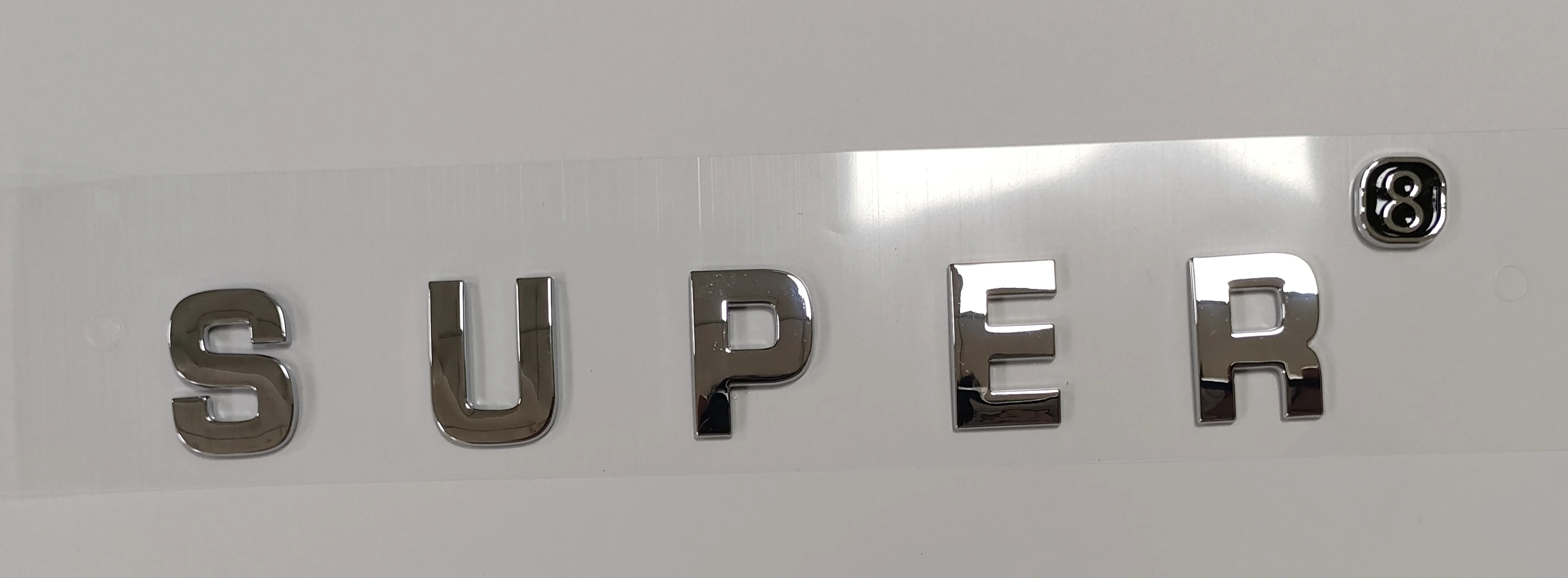 Custom 3D Chrome Letters Plastic Sticker Electroplating Shining Effect Label